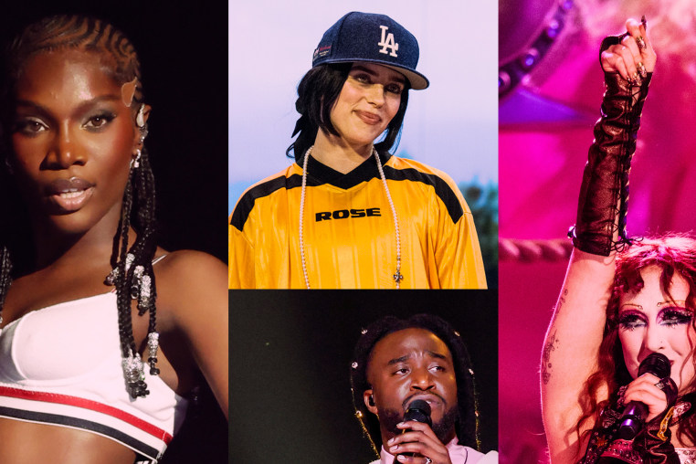 Photo Illustration: Doechii, Billie Eilish, Chappell Roan, Shaboozey, Sabrina Carpenter, and Beyoncé