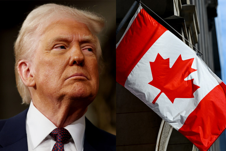 Photo Illustration: Donald Trump and the Canadian flag