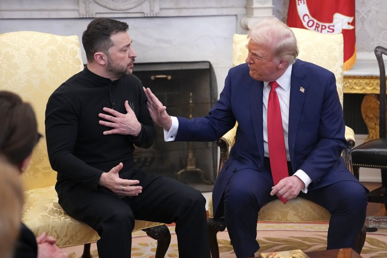 President Donald Trump and Ukrainian President Volodymyr Zelenskyy meet in the Oval Office 