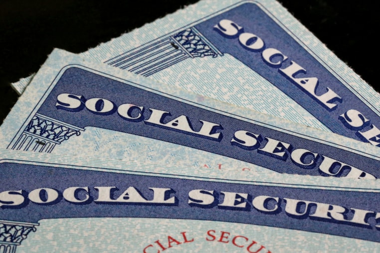 Close-up of social security cards.
