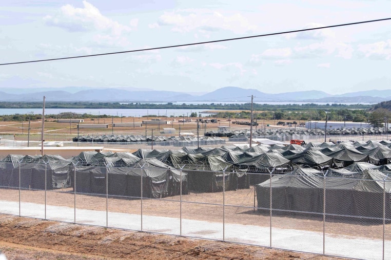 Newly erected holding tents for detained migrants are seen at Naval Station Guantanamo Bay