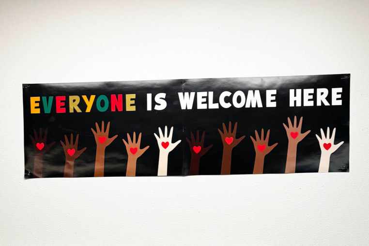 Everyone is welcome here sign