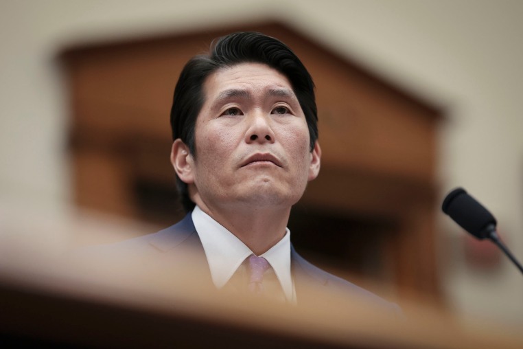 Former special counsel Robert K. Hur testifies before the House Judiciary Committee on March 12, 2024.