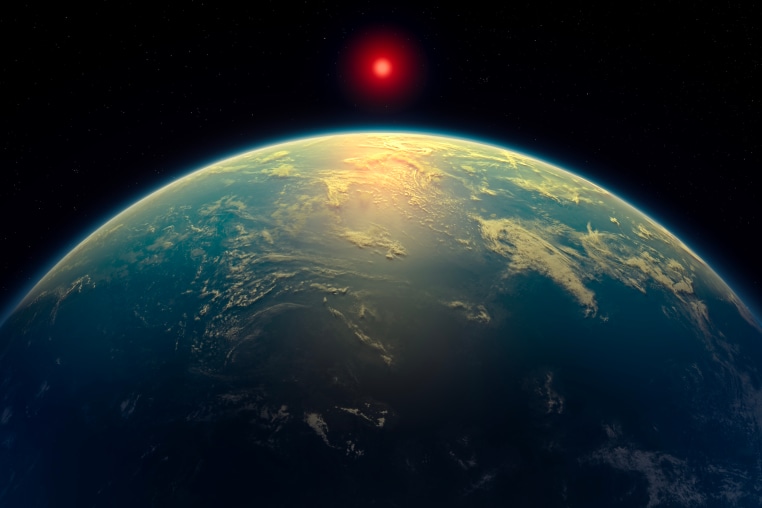 Illustration of a hycean world.