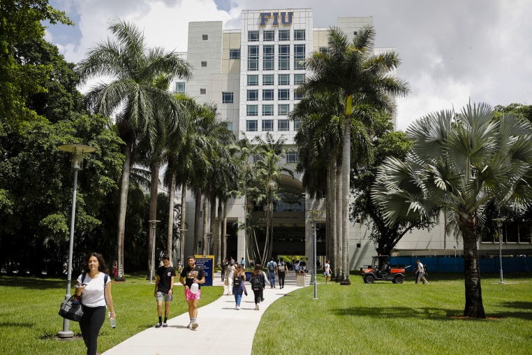 Students on campus at the Florida International University (FIU) in Miami, Florida, U.S., on Thursday, Sept. 9, 2021. 