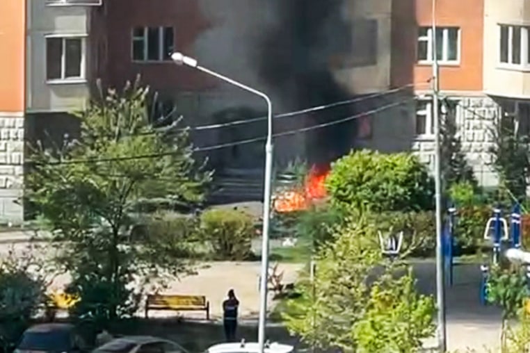 Image: Car Explodes In Balashikha Near Moscow