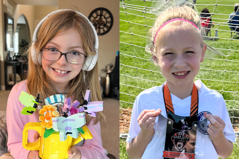 A split composite image of Ainsley Grace Johnson, left, and Alma Buhnerkempe