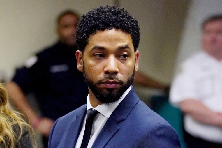 Jussie Smollett stands in court