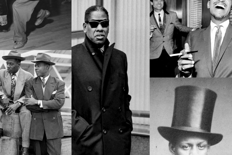 Photo Illustration: Archival images of Black menswear through history, including André Leon Talley