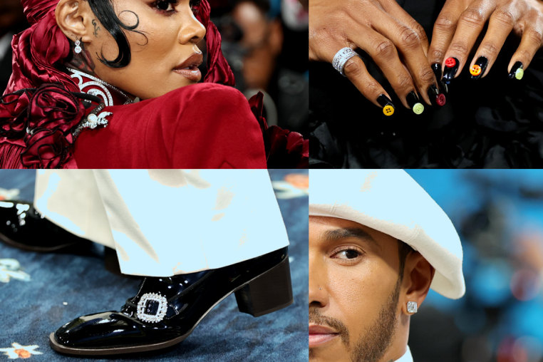 Photo Illustrations: Guests attend the 2025 Met Gala including Colman Domingo, Lewis Hamilton, and Teyana Taylor