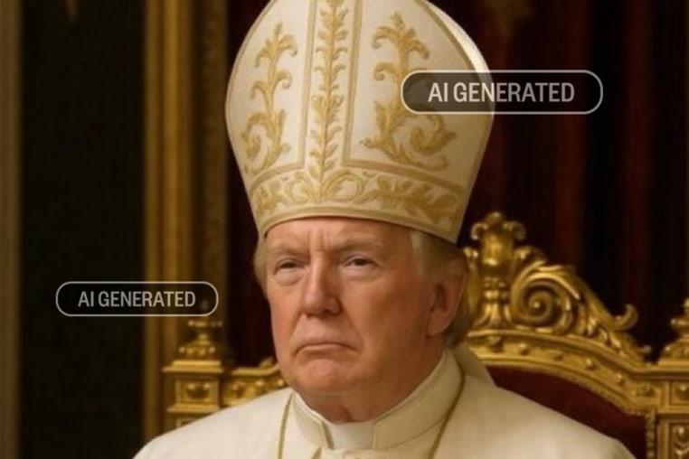 An AI-generated image of President Donald Trump as the Pope.