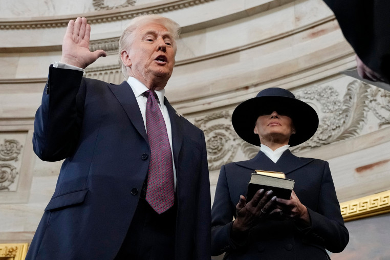 Trump sworn in at the Capital Rotunda