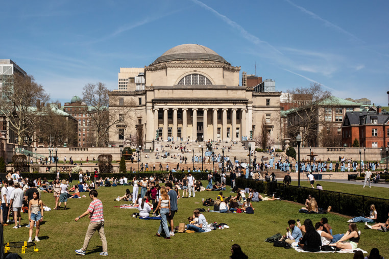 Students on campus at Columbia University