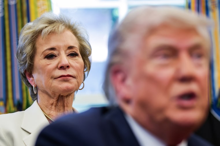 Linda McMahon and President Donald Trump