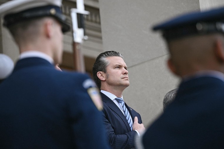 Defense Secretary Pete Hegseth at the Pentagon on May 5, 2025. 