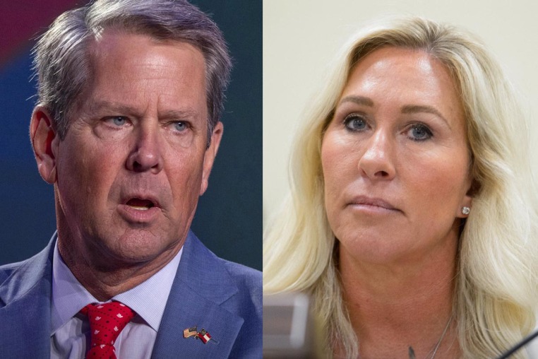 Georgia Gov. Brian Kemp; Rep. Marjorie Taylor-Greene, R-Ga.