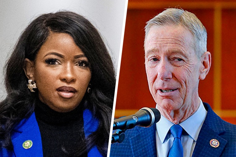 A split composite of Jasmine Crockett and Stephen Lynch.