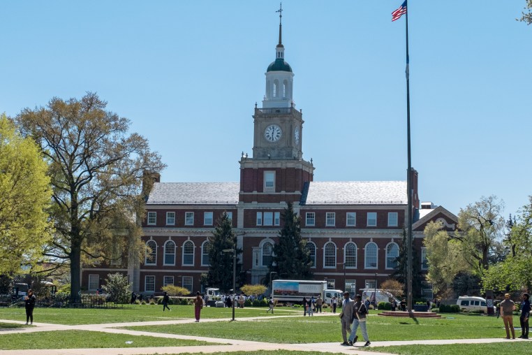 Students walk on campus.