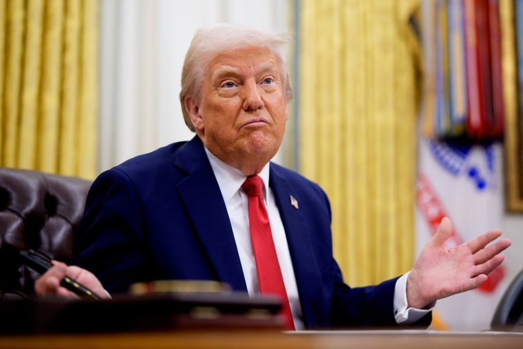 President Trump Signs Executive Orders In The Oval Office