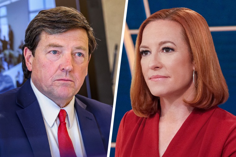 A split composite of Ed Martin and Jen Psaki.