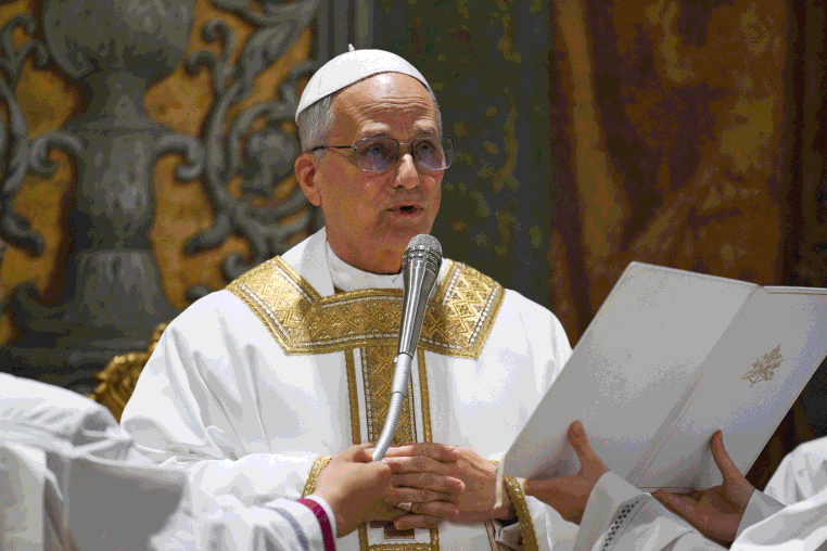 Pope Leo day 2 cover gif May 9, 2025.