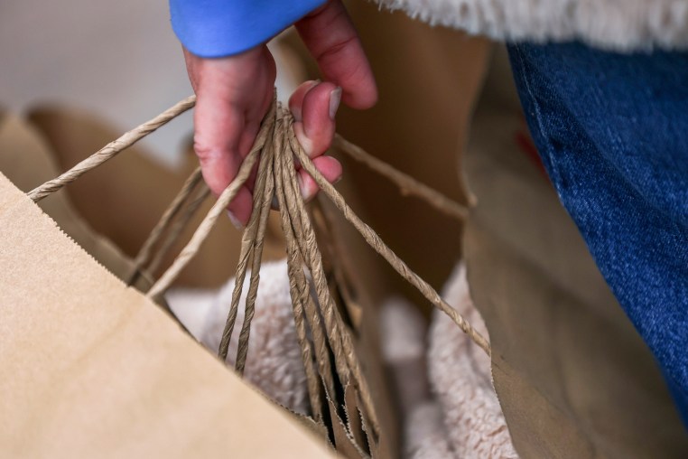 shopper bags carry hand close-up