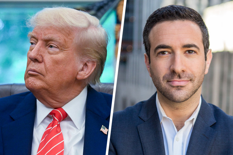 A split composite of Donald Trump and Ari Melber