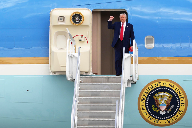 Donald Trump exiting Air Force One