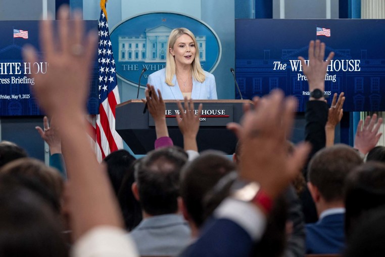 White House Press Secretary Karoline Leavitt speaks in the Brady Briefing Room of the White House 
