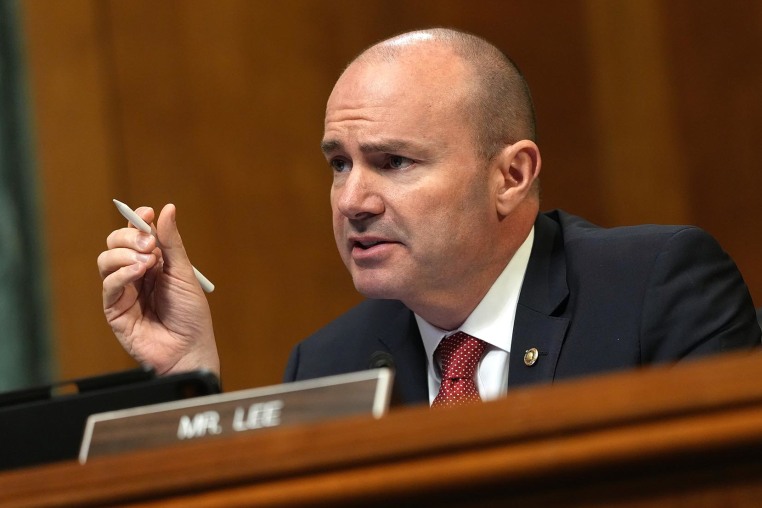 Sen. Mike Lee, R-Utah, speaks at a Senate Judiciary Committee hearing on May 13, 2025.