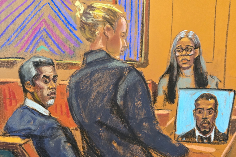 Sean "Diddy" Combs attends trial in New York federal court.