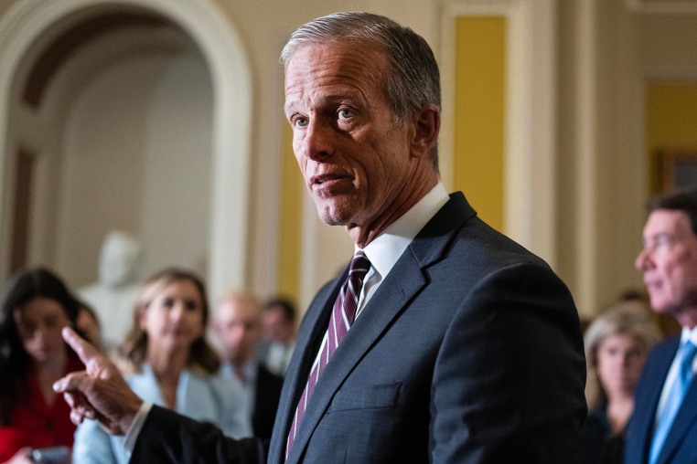 Senate Majority Leader John Thune at the Capitol on May 20, 2025. 