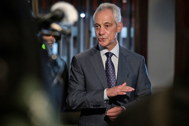 Rahm Emanuel speaks in Tokyo on Aug. 9, 2024.