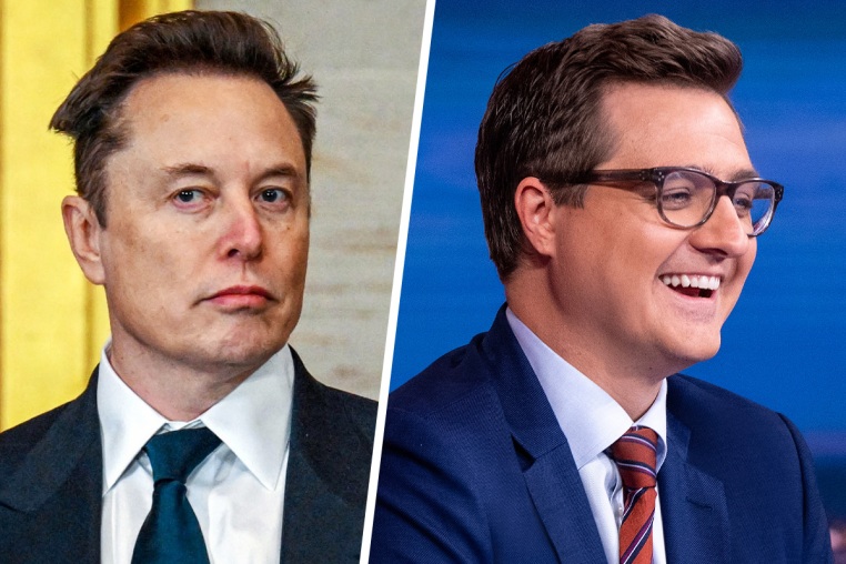 Side by side of Elon Musk and Chris Hayes