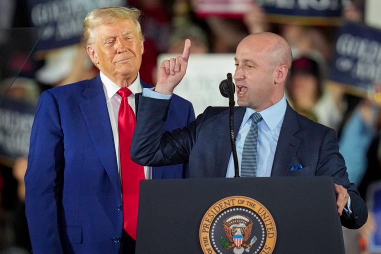 Stephen Miller and Donald Trump.