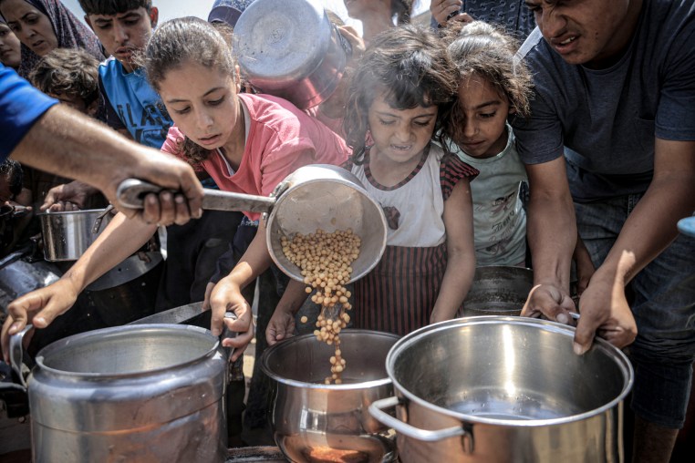 Food distributed to Palestinians in Gaza under Israeli attacks