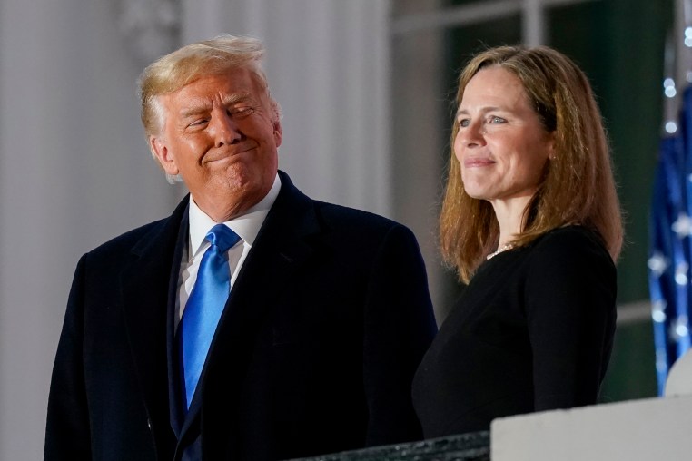 Donald Trump and Amy Coney Barrett.