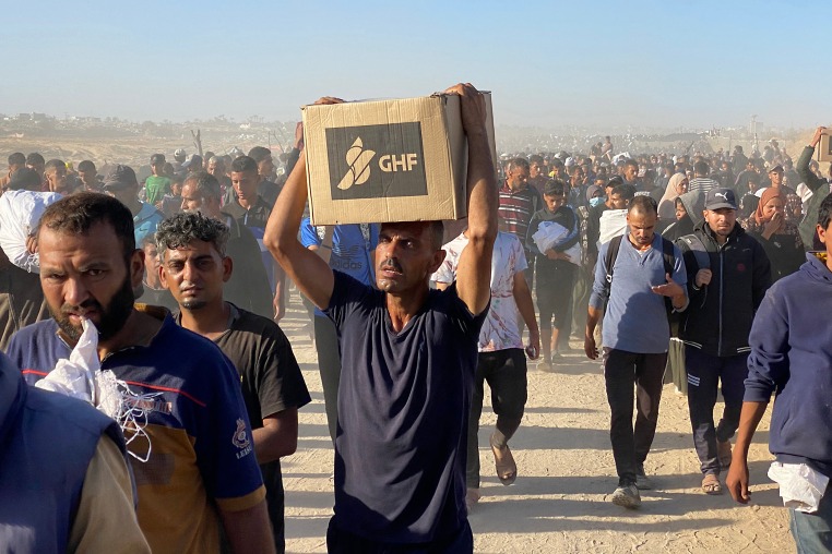 The humanitarian situation in Gaza, where aid has finally begun to trickle in after a two-month blockade, is dire following 18 months of devastating war between Israel and Palestinian Hamas movement. Food security experts say starvation is looming for one in five people. (Photo by AFP) (Photo by -/AFP via Getty Images)          