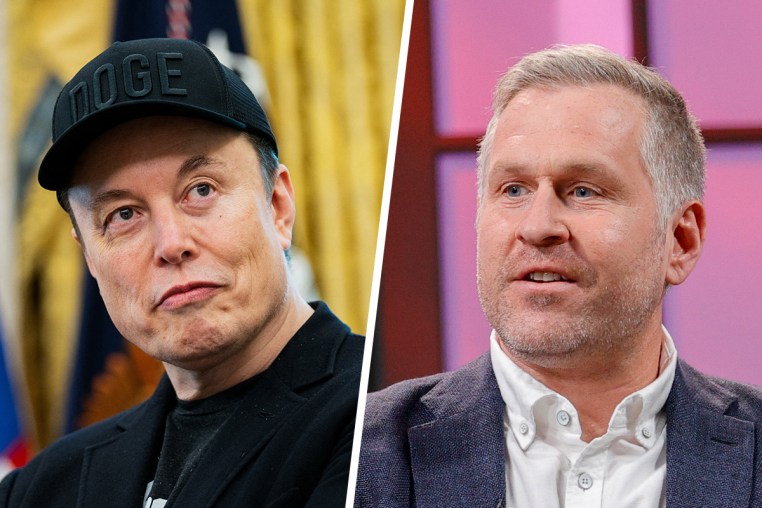 A split composite of Elon Musk and Mike Cernovich.