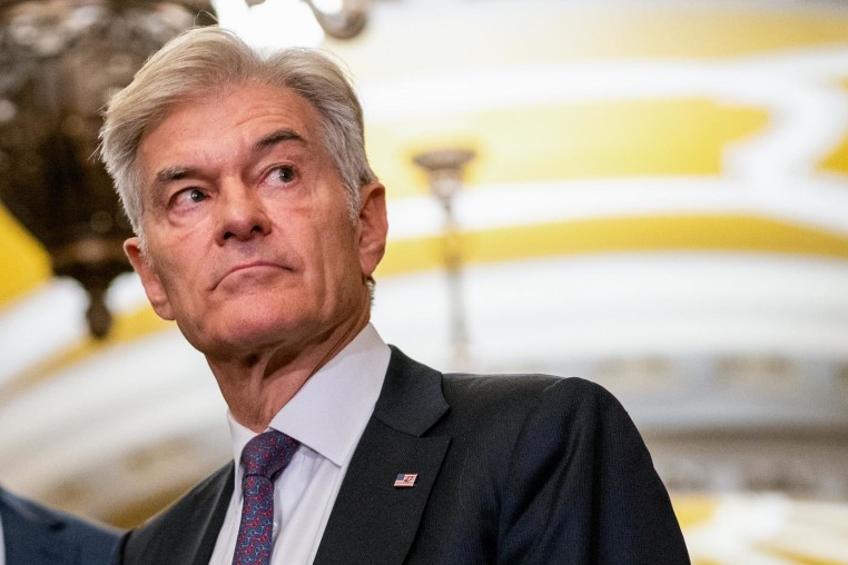 Mehmet Oz, administrator of the Centers for Medicare & Medicaid Services, speaks at a news conference following Senate Republican policy luncheons at the Capitol on June 17, 2025. 