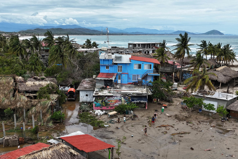 Damages following the passage of Hurricane Erick in Chacahua