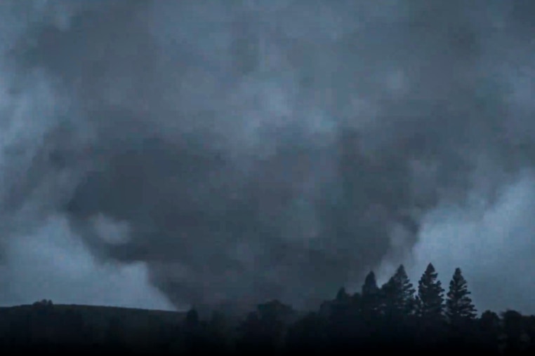 Tornado in Valley City, located in Barnes County, North Dakota, on Friday evening. 