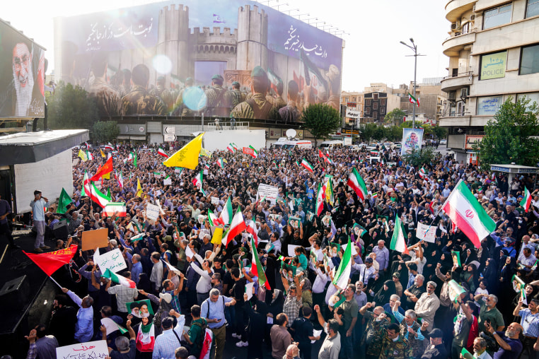 People in Tehran demand continued attacks on Israel and retaliation against the US