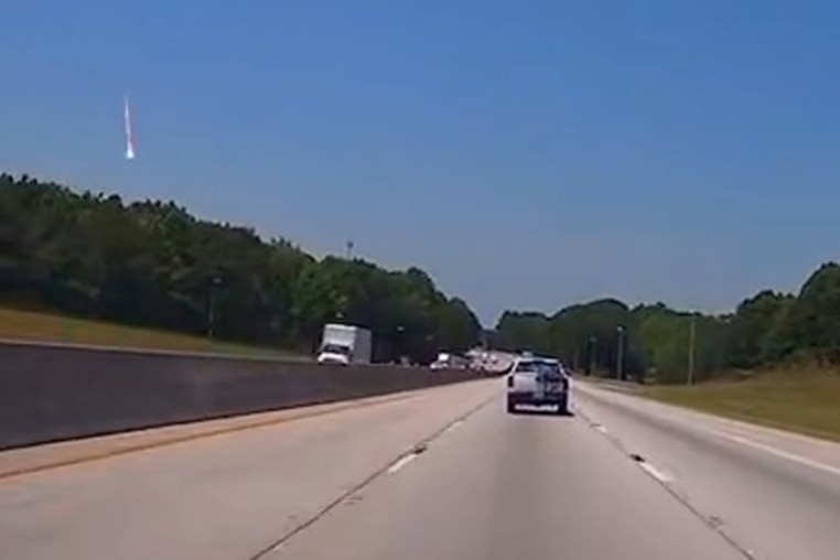 Videos shared on social media showed the fireball shoot down into a wooded area in South Carolina.