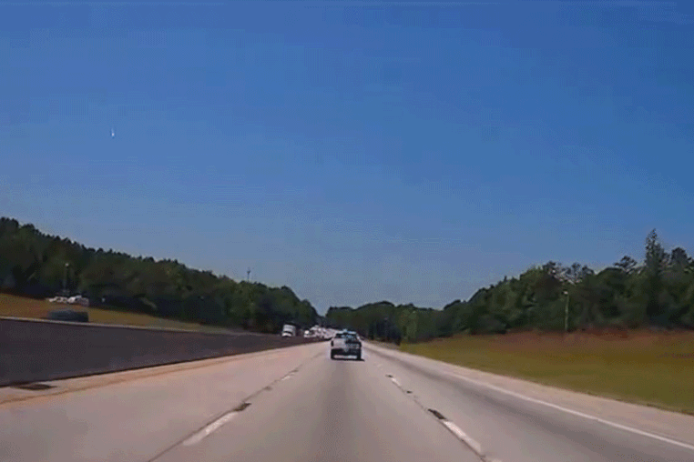 Videos shared on social media showed the fireball shoot down into a wooded area in South Carolina.