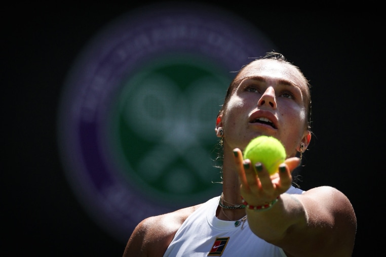 Aryna Sabalenka  serves