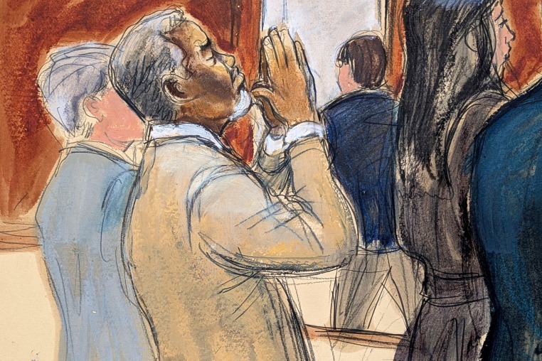 Sean "Diddy" Combs reacts after the verdict were announced Wednesday, July 2, 2025, in Manhattan federal court in New York. 