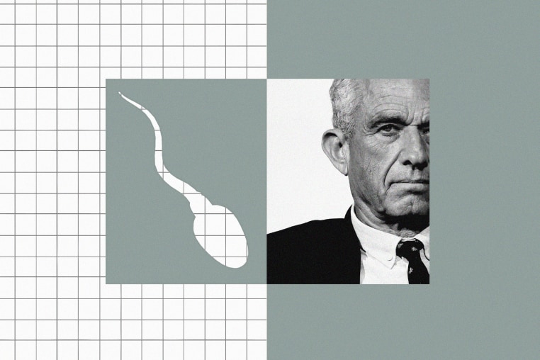 Photo illustration of RFK Jr. and a cut-out image of a "sperm" 