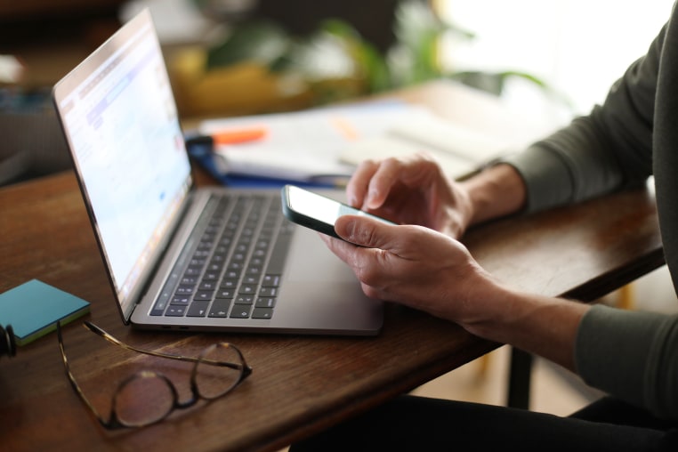 A man working from home