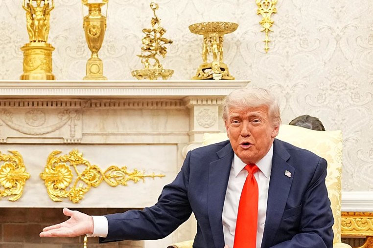 President Donald Trump receives German Chancellor Friedrich Merz in the Oval Office on June 5, 2025.